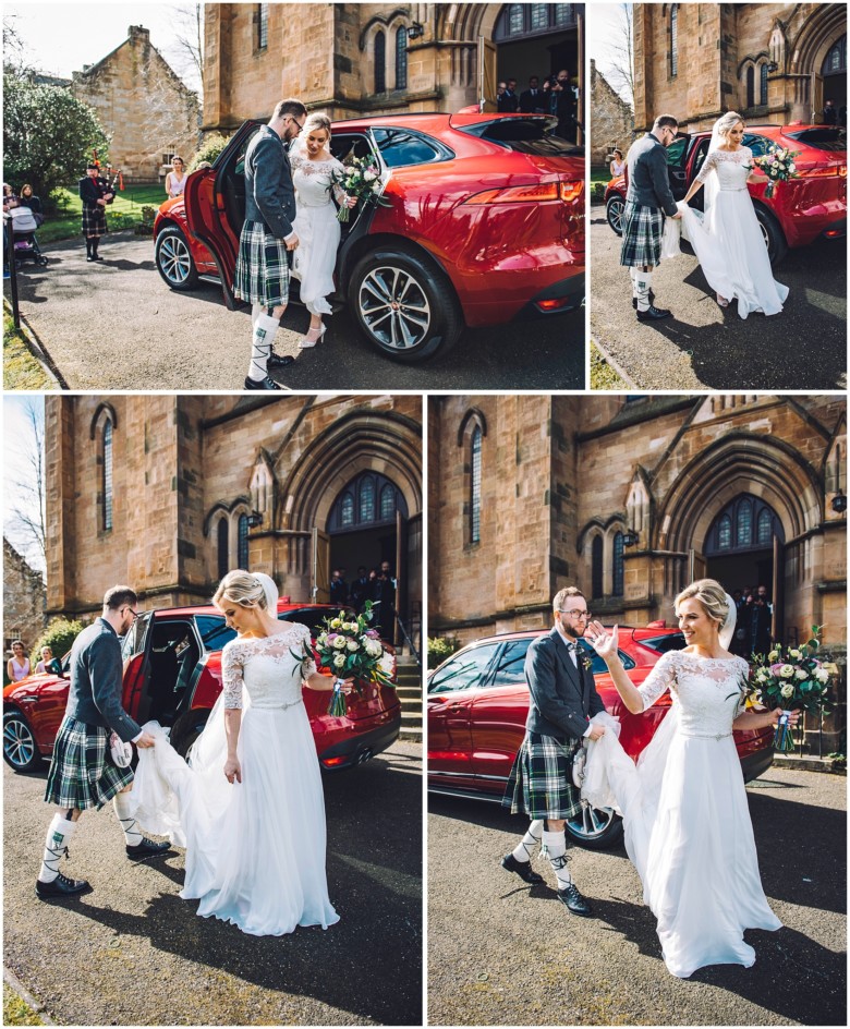 bride arriving for her wedding