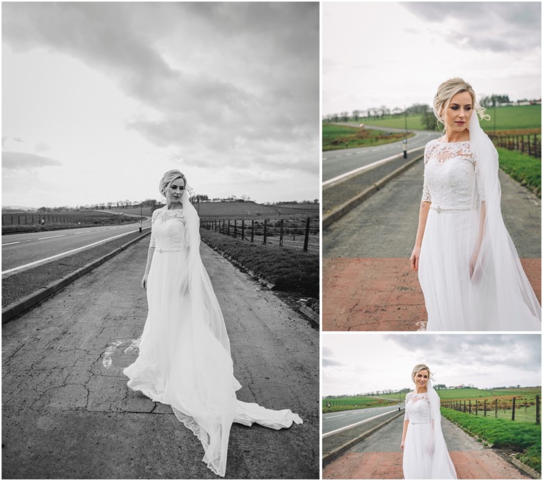 bride and groom at their rustic barn wedding