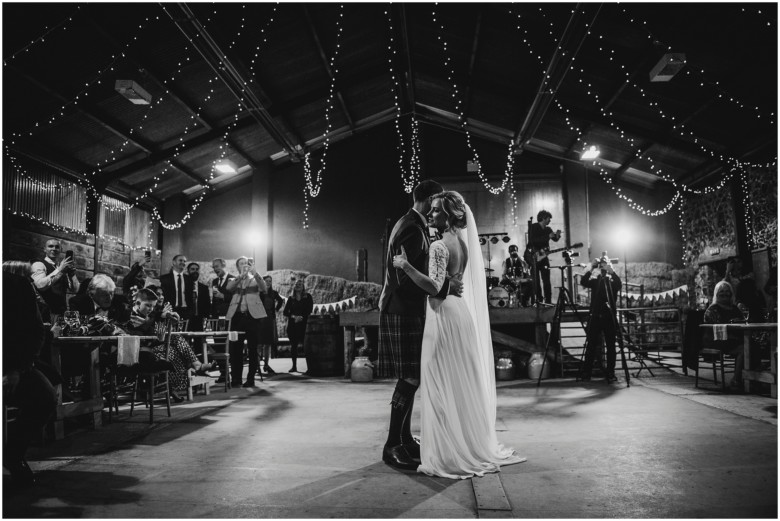 bride and groom first dance