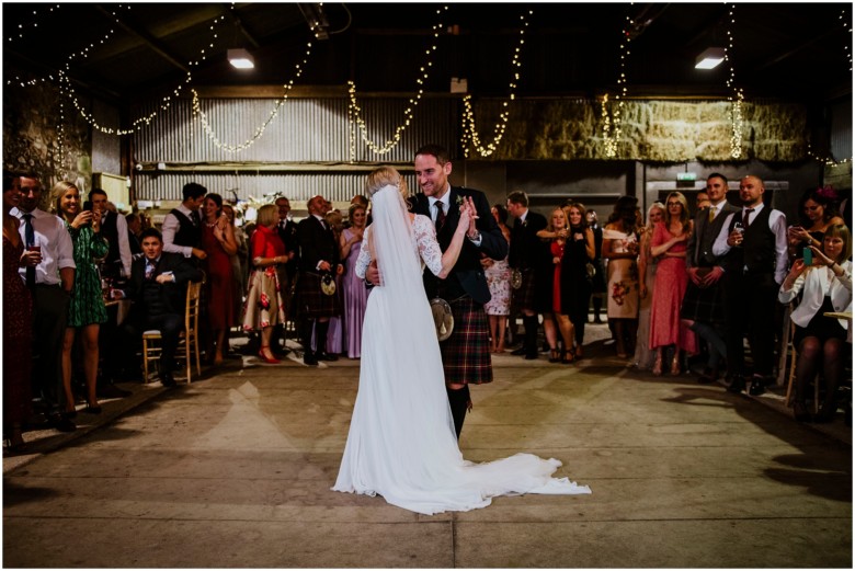 bride and groom first dance