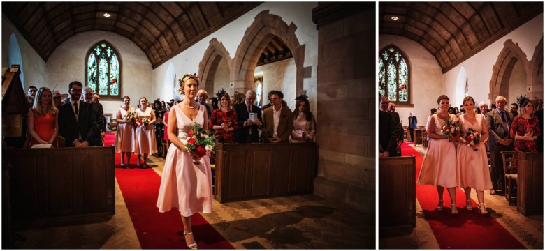 bride and groom at their church wedding