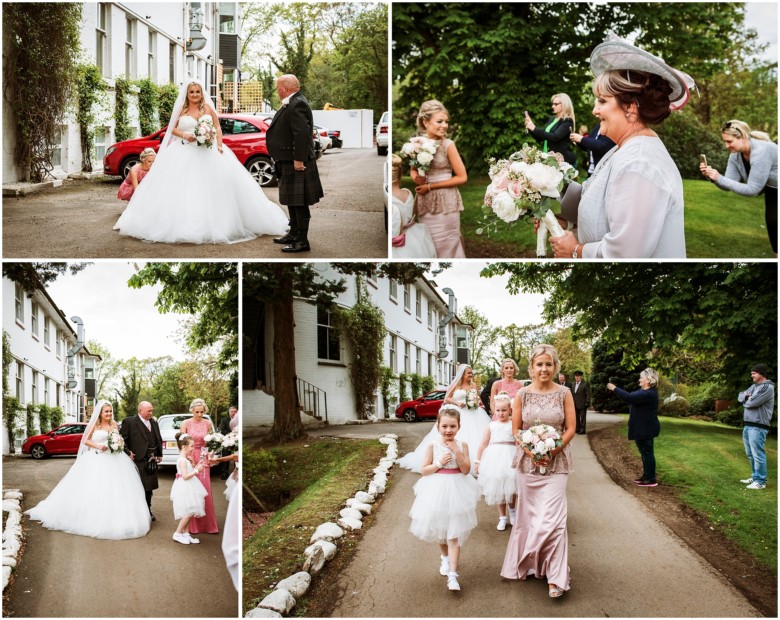 bride arriving for her wedding