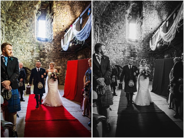 bride walking up the aisle