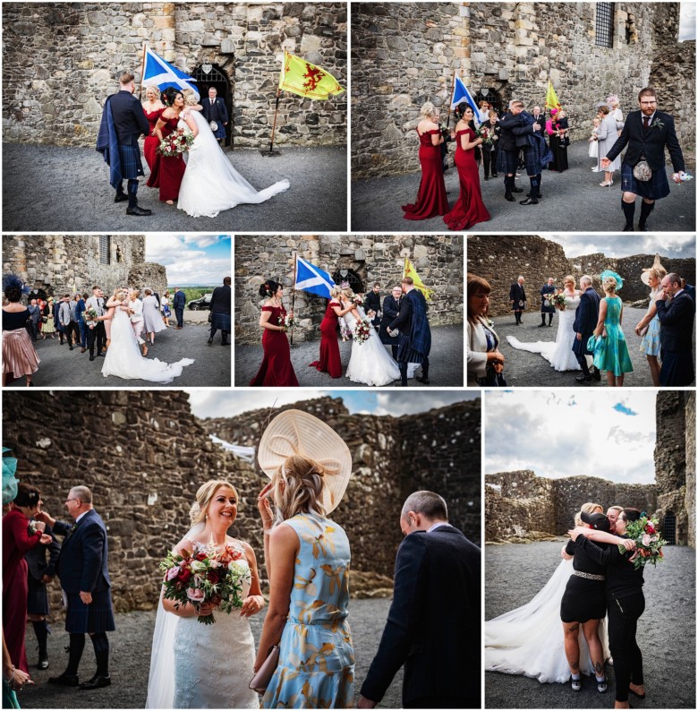 wedding guests at drinks reception