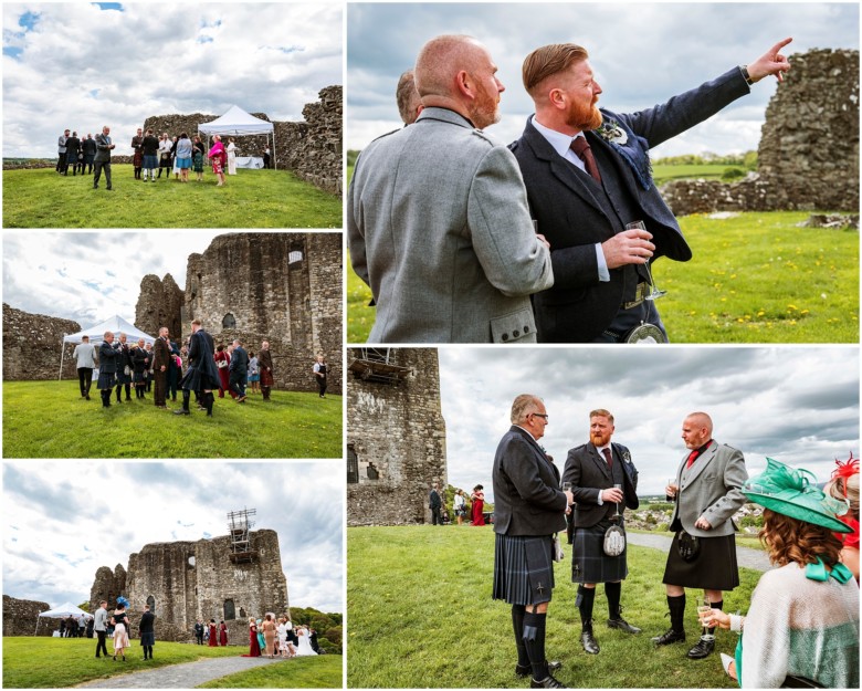 wedding guests at drinks reception