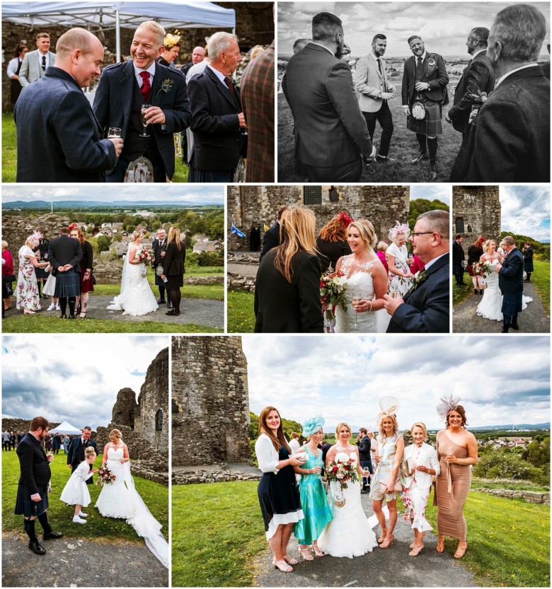 wedding guests at drinks reception