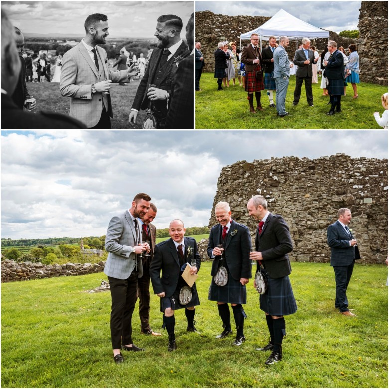 wedding guests at drinks reception