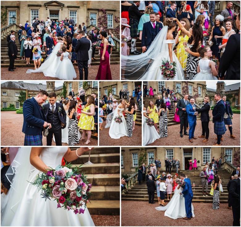 bridal party and guests