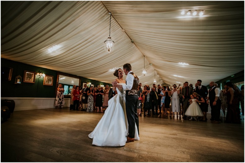 bride and groom first dance