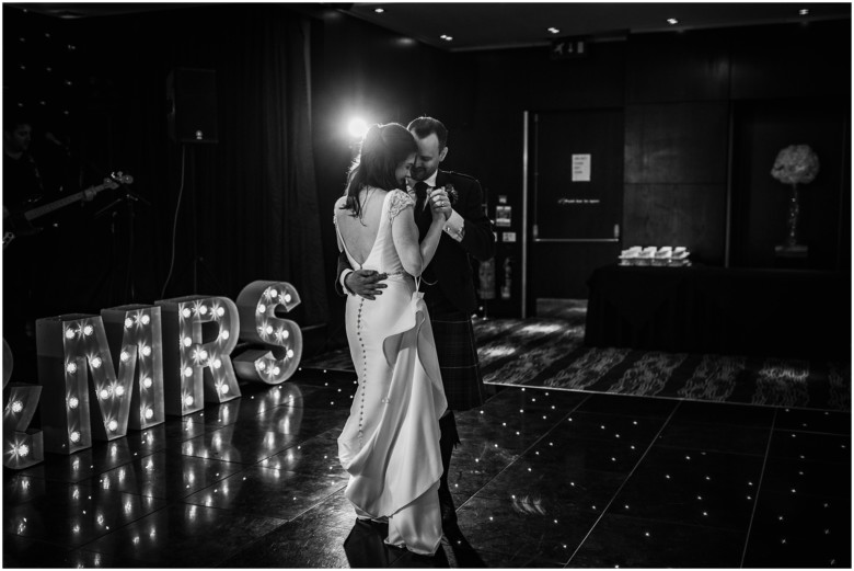 bride and groom first dance