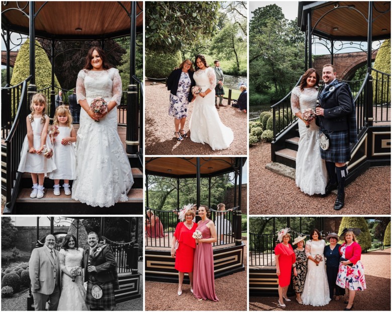 wedding guests at champagne reception