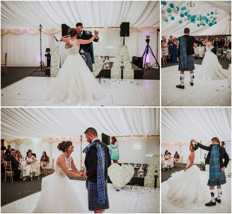 bride and groom first dance