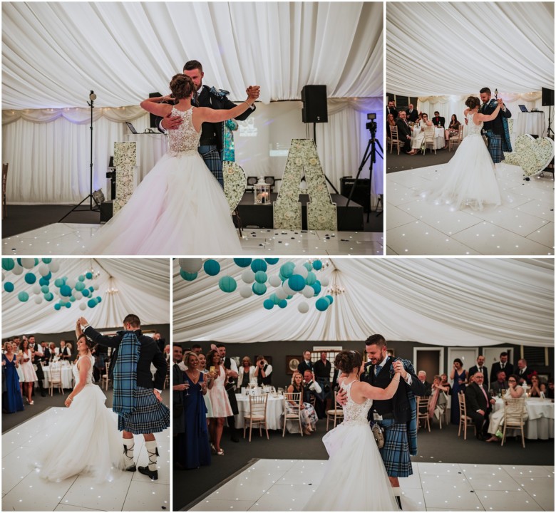 bride and groom first dance