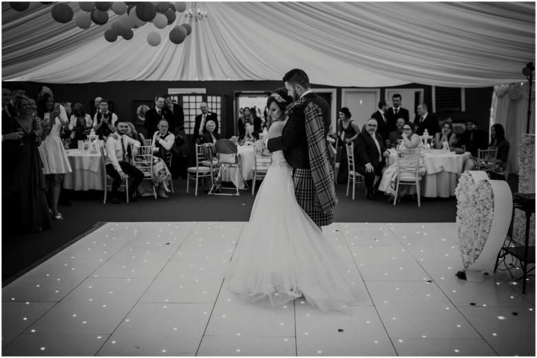 bride and groom first dance