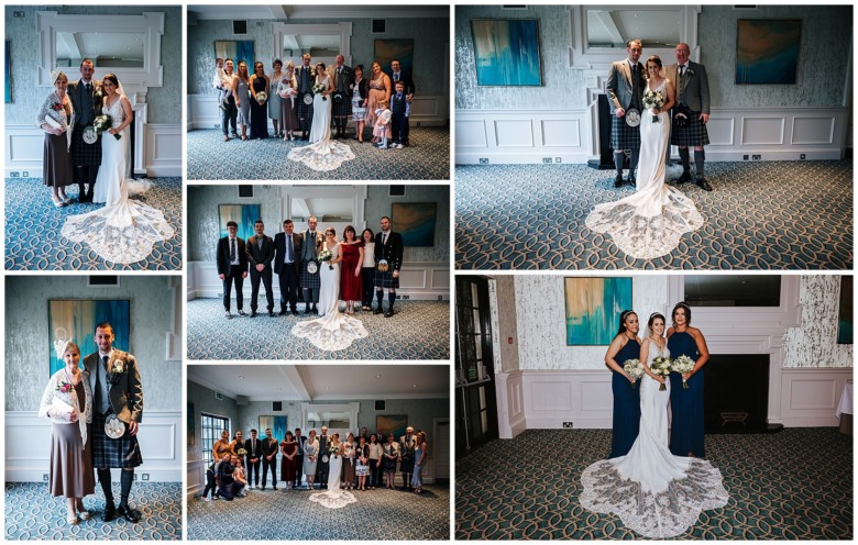 bridal party and family