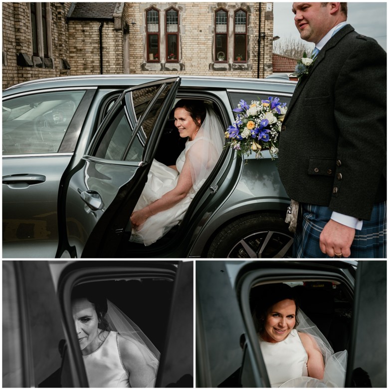 bride arriving at the church